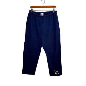 Vintage Disney Store Mickey Mouse Sweatpants Navy Embroidered Joggers Size L